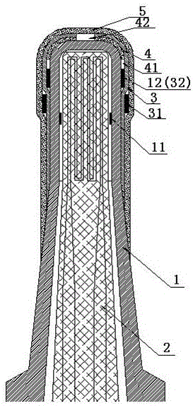 Conical dual-cell wide-area oxygen sensor and method for making the same