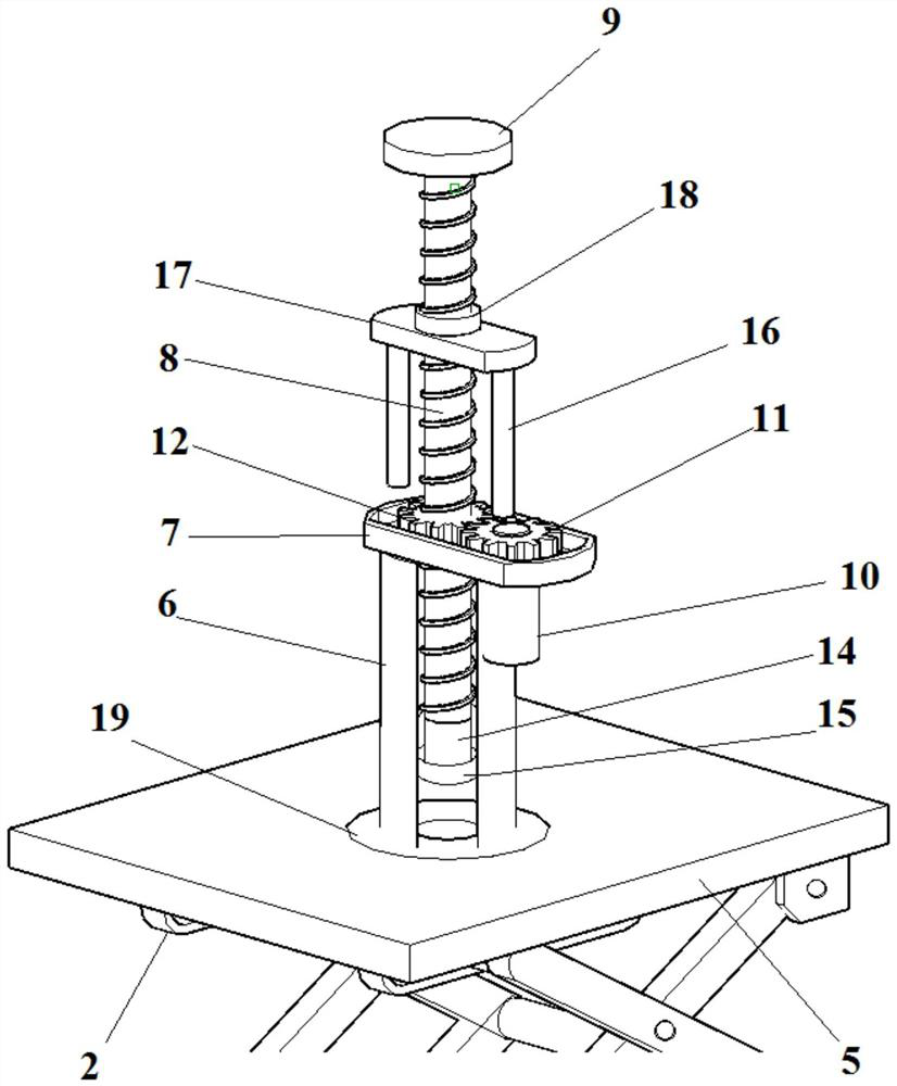 Non-floor dynamic height-adjusting support and construction method for steel plate composite girder bridge deck construction