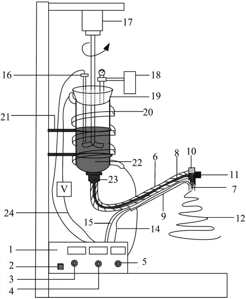 Airflow guiding type orientation in-situ flash melting electrostatic spraying device and application thereof