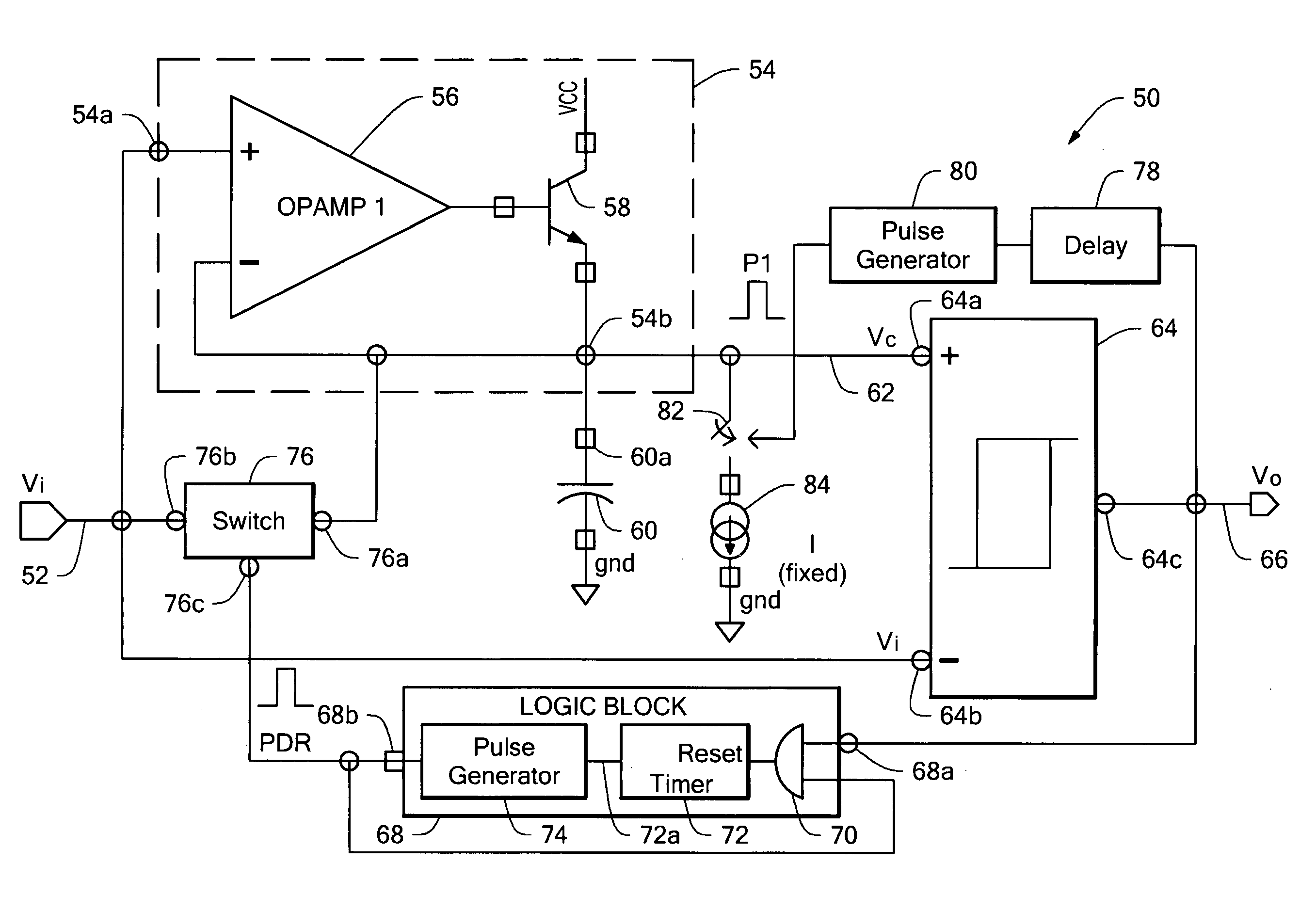 Track-and-hold peak detector circuit