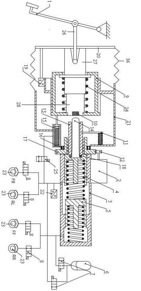 Multi-functional braking system with declaration torque rising motion conversion mechanism and active adjusting