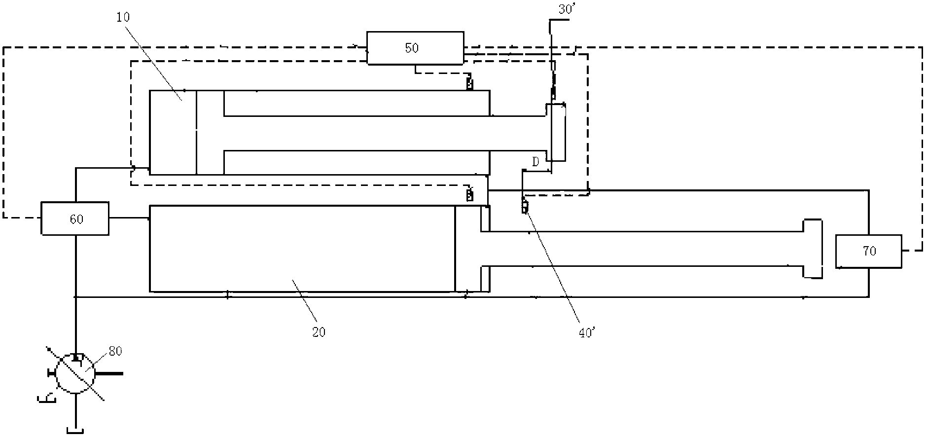 Concrete pumping equipment and travel control device and method for series oil cylinders