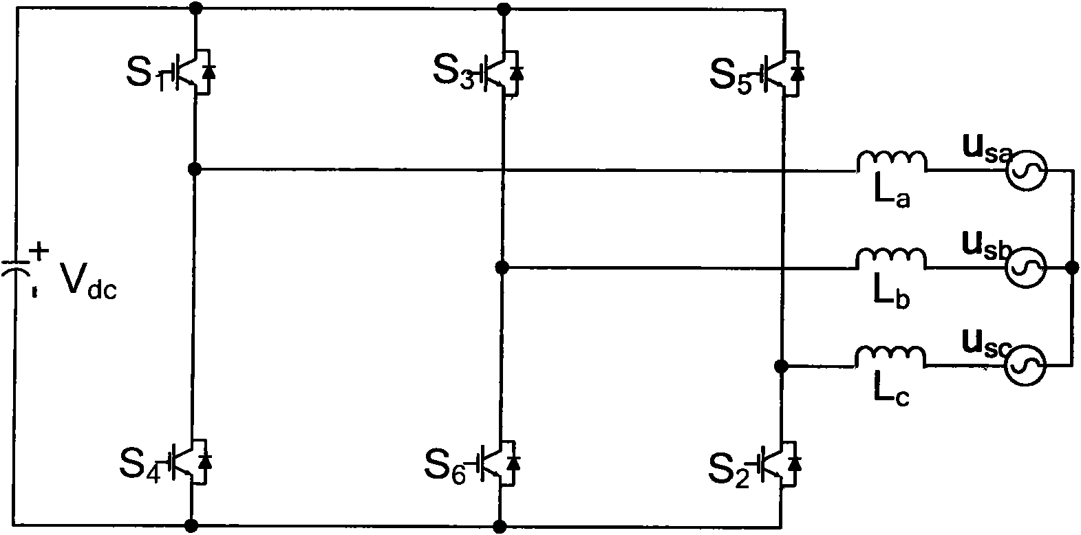 Soft switching three-phase gird-connected inverter additionally provided with freewheeling path