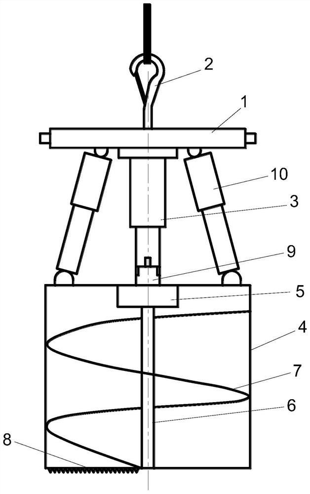 Debris collecting device for vertical shaft excavation hole by drilling and blasting method