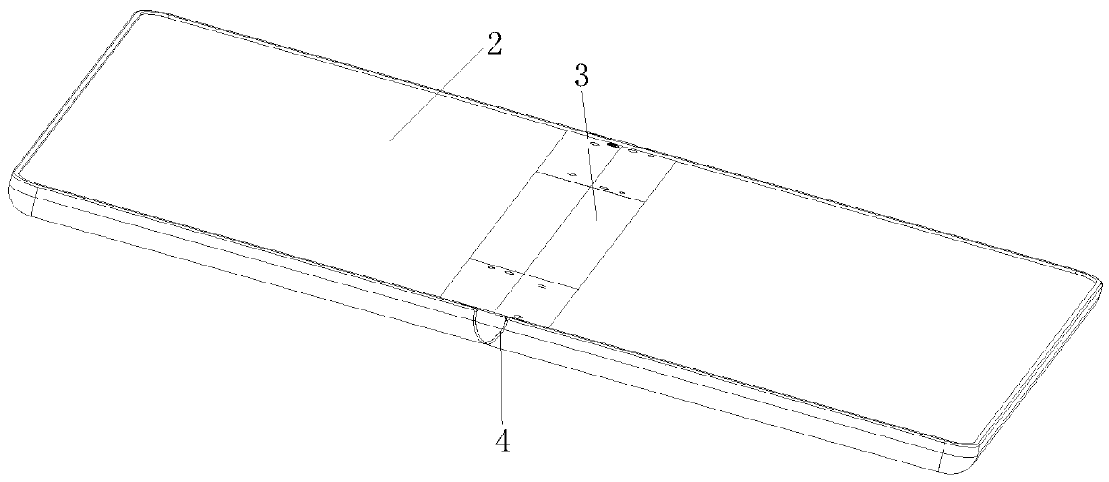 Two-shaft wedge-shaped structure based on flexible screen inward folding and rotating