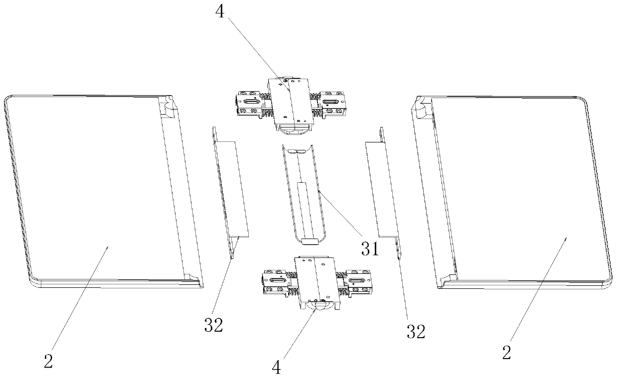 Two-shaft wedge-shaped structure based on flexible screen inward folding and rotating