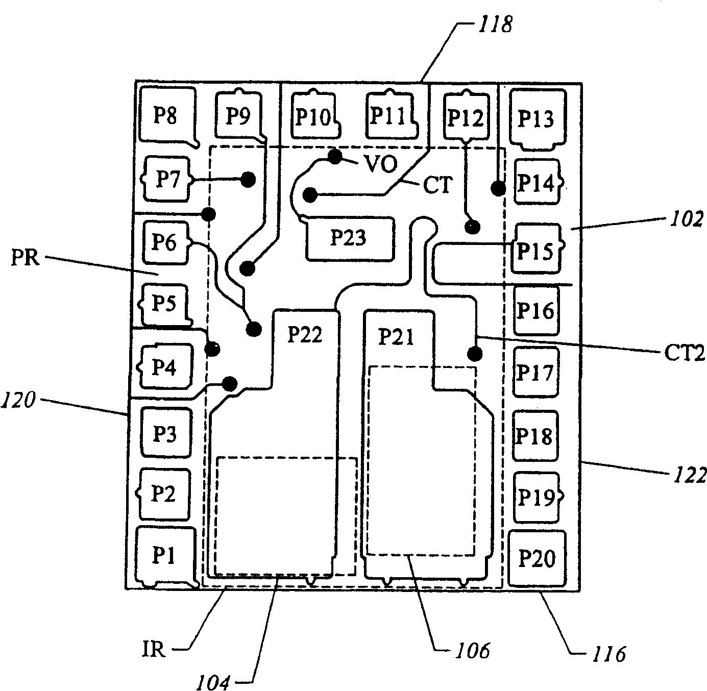 DC-DC converter implemented in a land grid array package