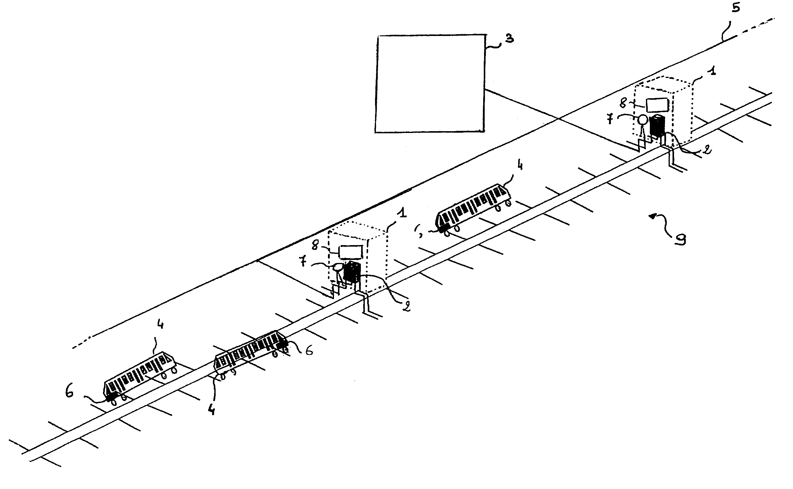 Device and method for positioning and controlling railway vehicles with ultra-large bandwidth