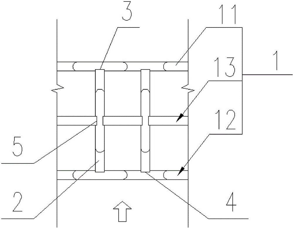 Arrangement structure of lattice-form underground continuous wall