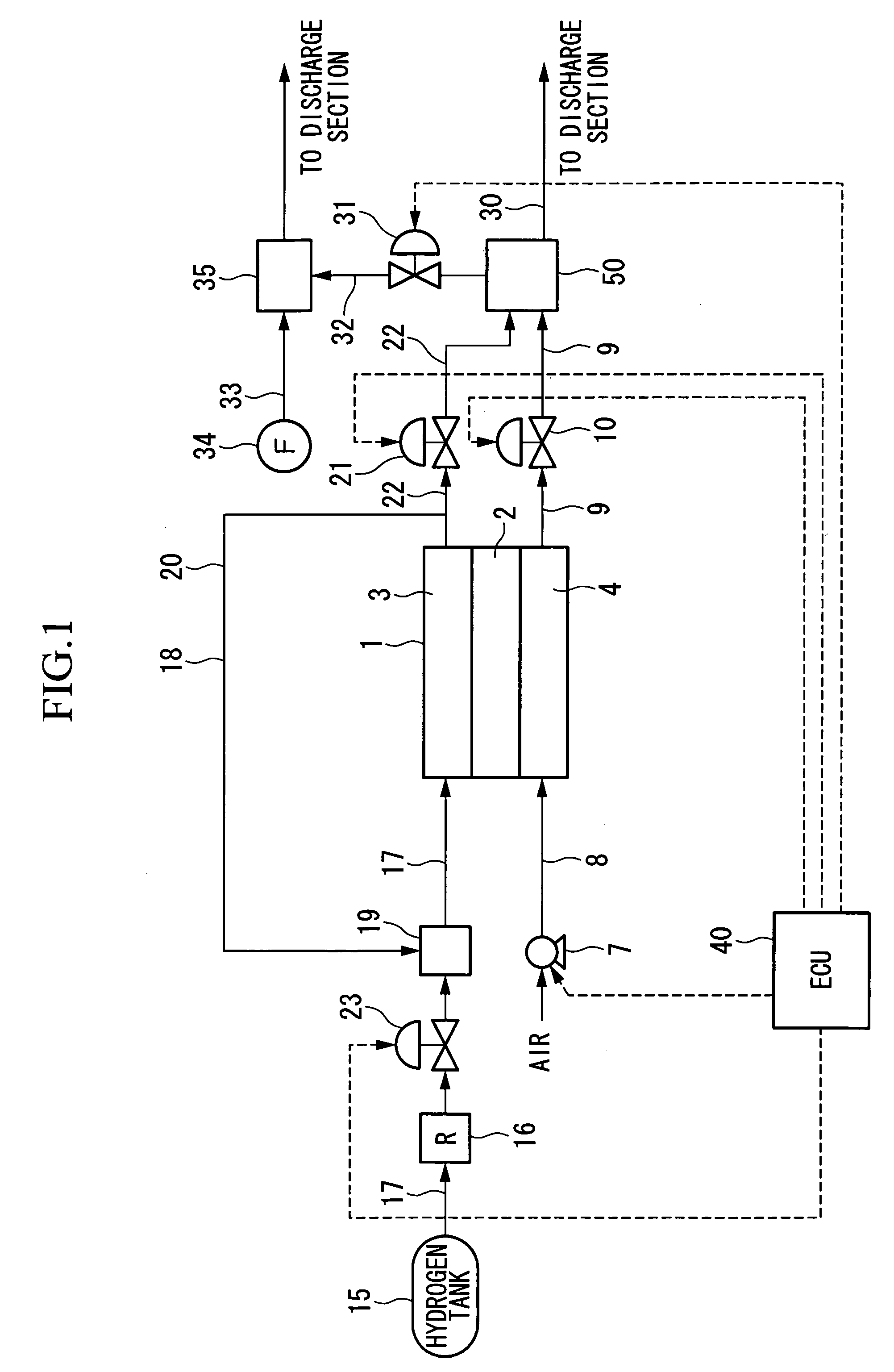 Fuel cell discharge-gas processing device