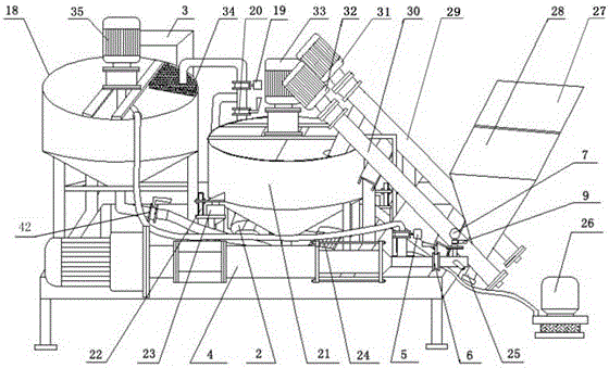 Dual-motor high-speed circulation stirring intelligent pulping and pressing system