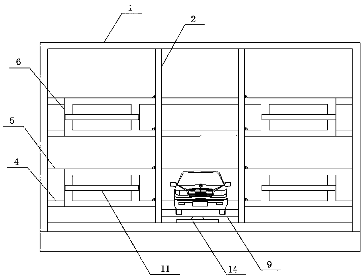 A convenient double-deck lift and traverse parking device with enhanced fixing effect