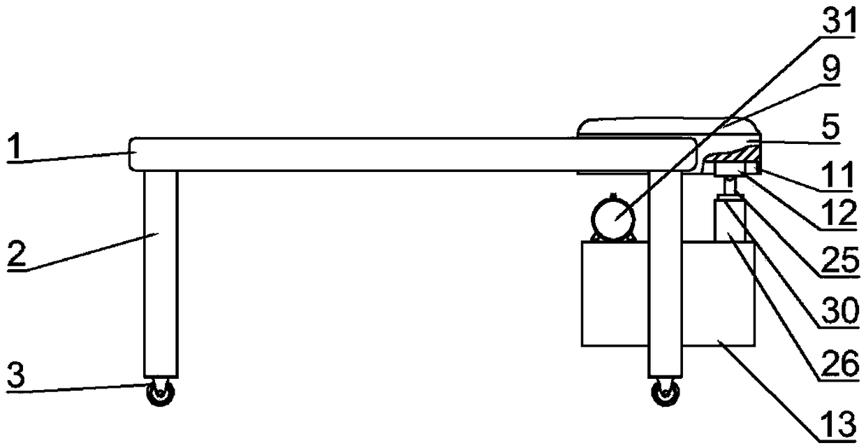 An intermittent anti-jamming machine traction bed that can support the cervical spine in a supine position