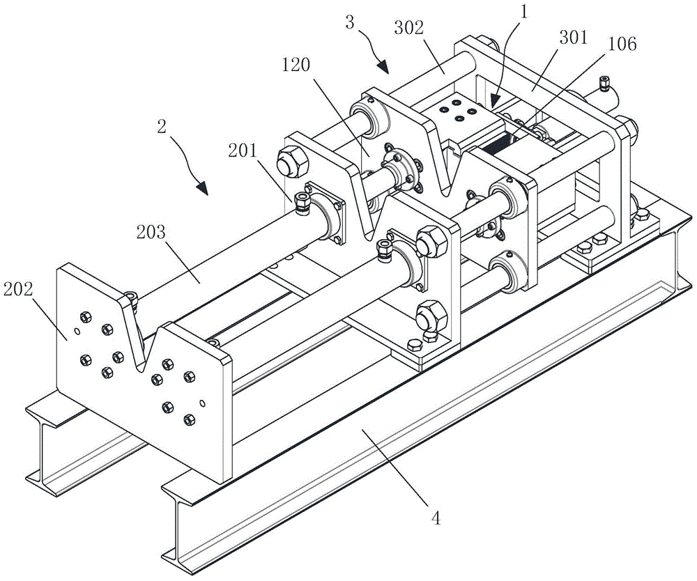 Clamping and straightening mechanism of steel bar straightening device