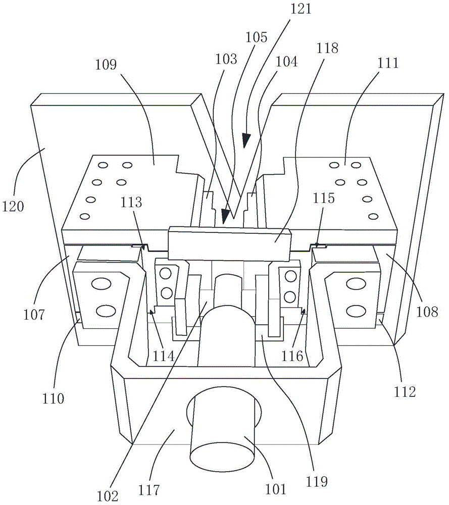 Clamping and straightening mechanism of steel bar straightening device