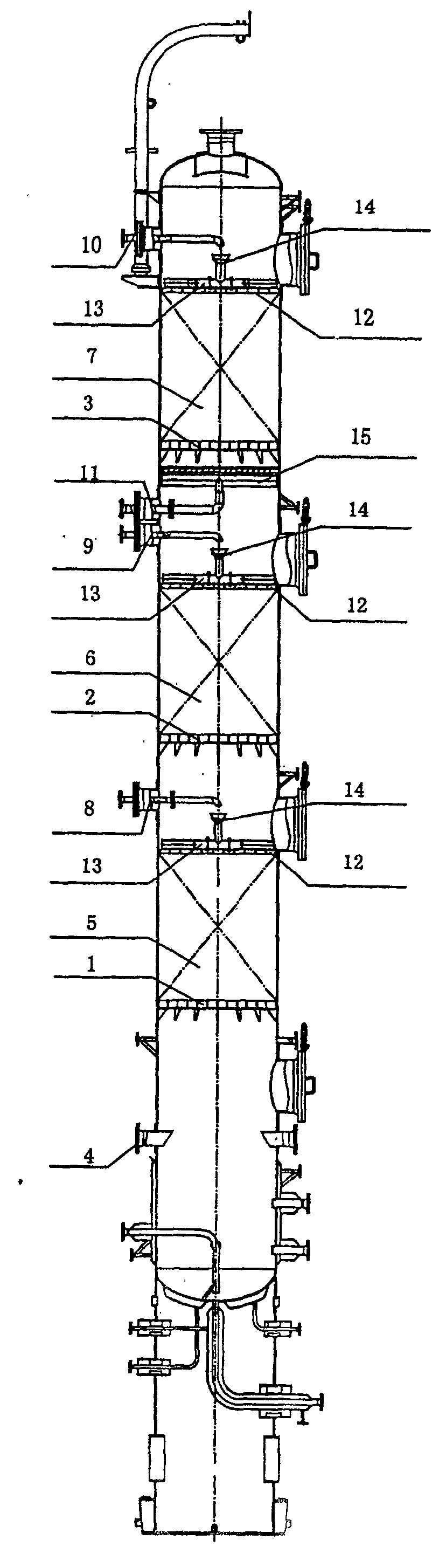 Primary separation tower for carbon disulphide preparation process