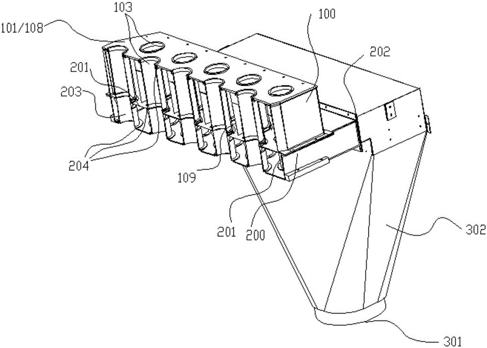 A multi-row synthetic tow cooling device