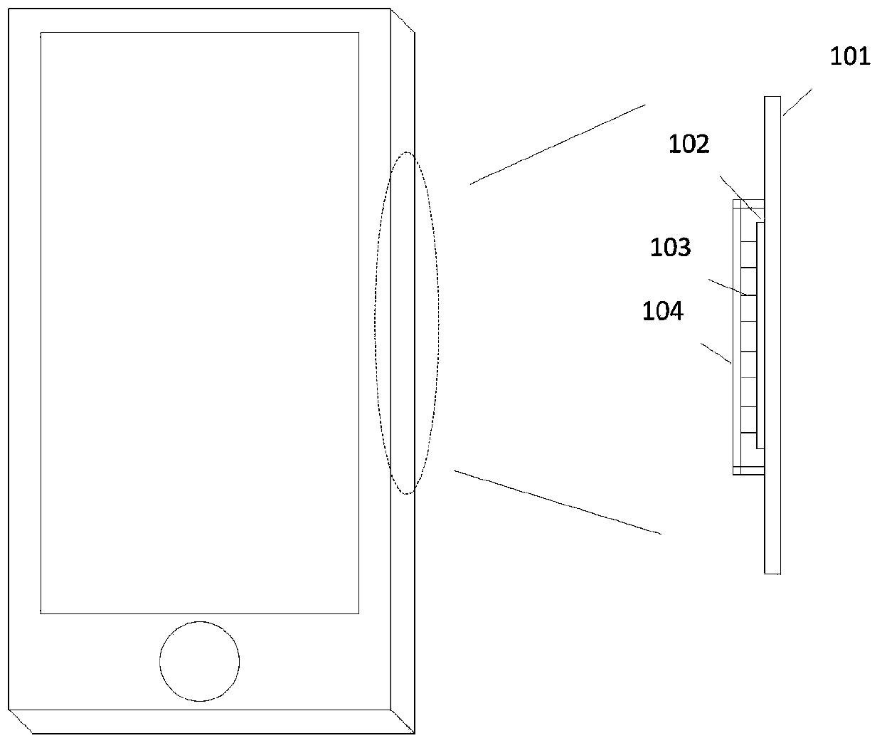 A frame pressure touch device and touch recognition method of a mobile terminal