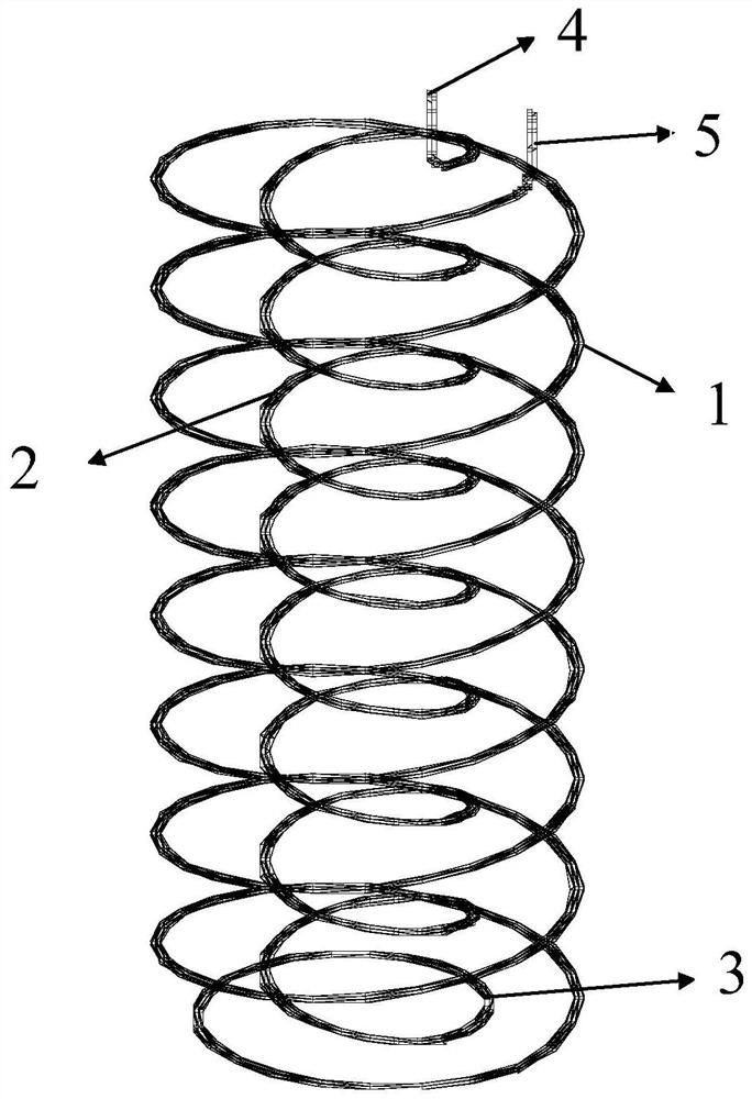 Double helical large diameter pouring pile concrete cooling pipe