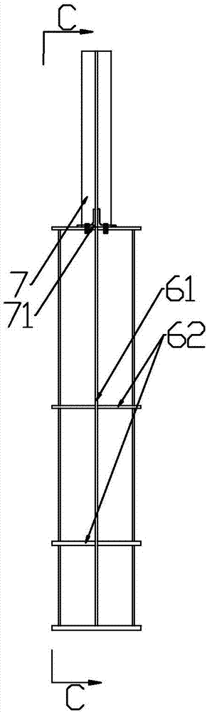 Horizontal splicing method of built-in steel rib type shear wall