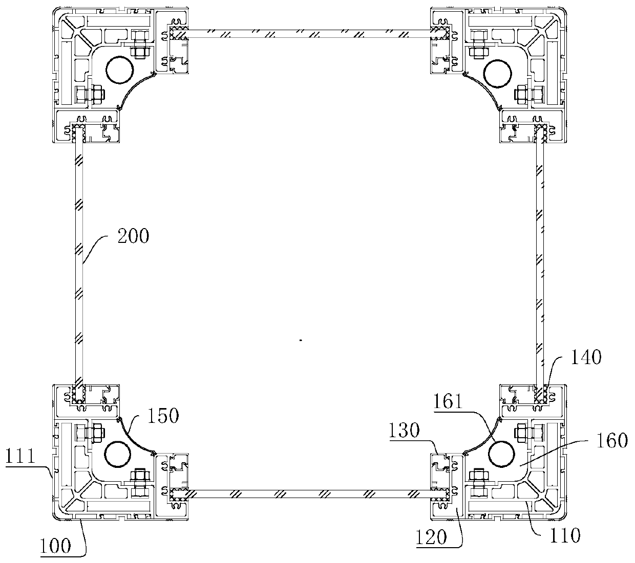 Supporting frame and shaft structure of sightseeing elevator comprising same