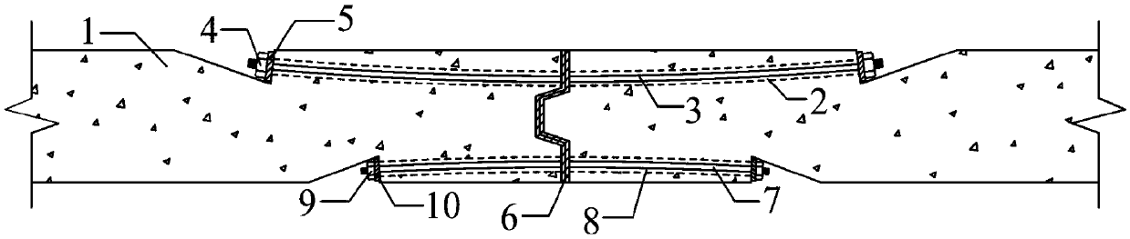 Prefabricated assembled bridge deck plate dry joint connection structure and implementation method