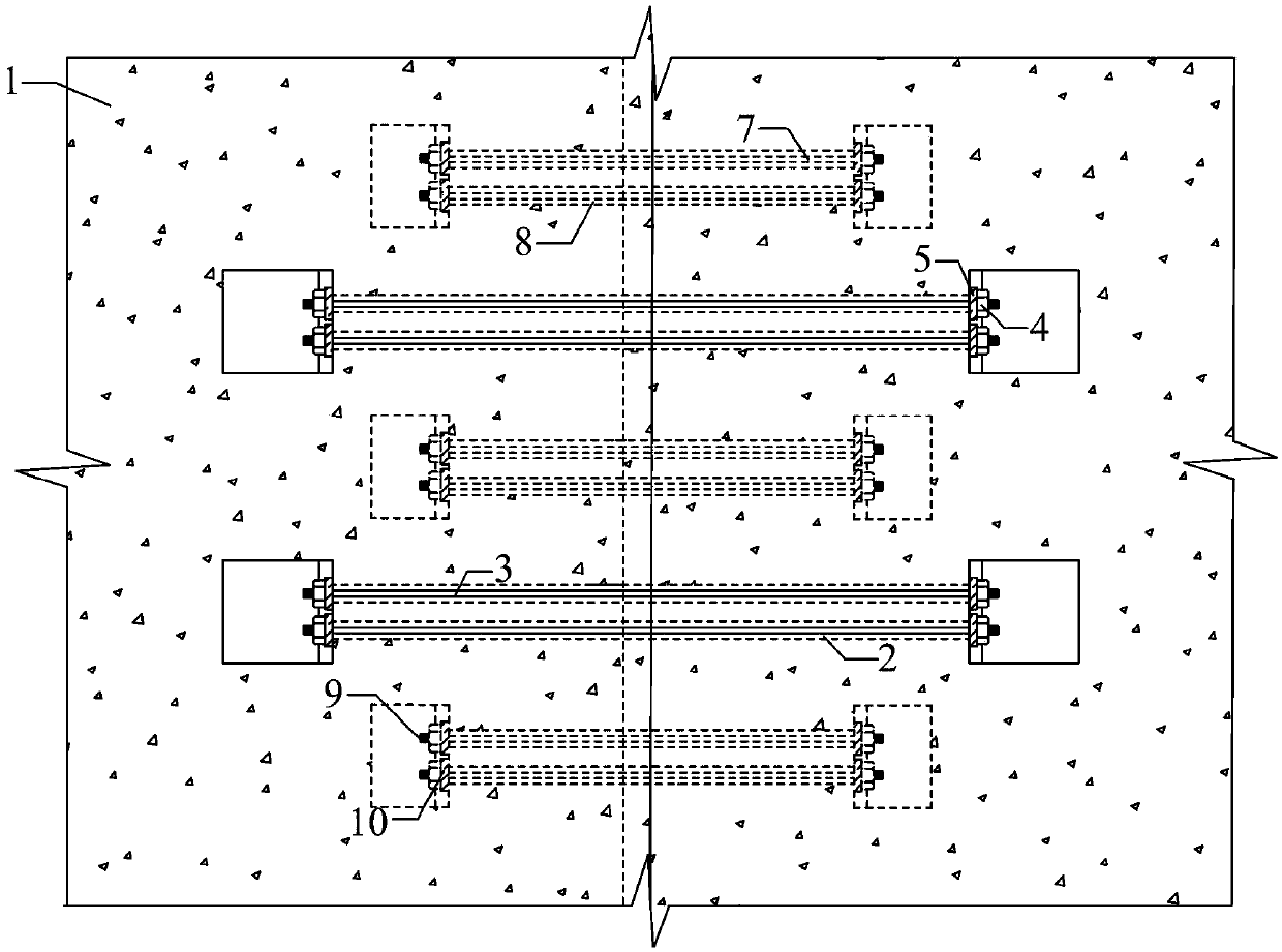 Prefabricated assembled bridge deck plate dry joint connection structure and implementation method