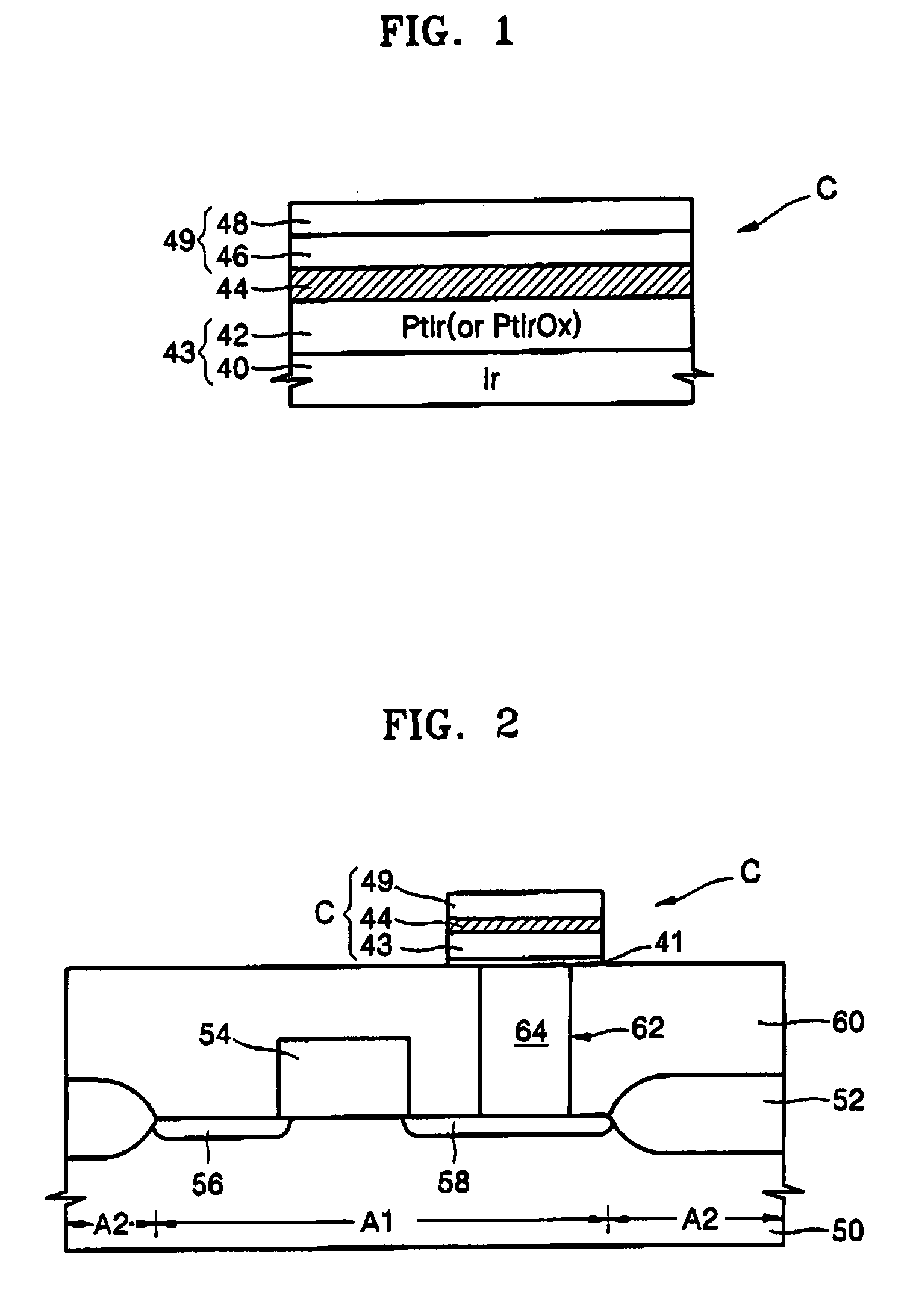 Capacitor of a semiconductor device, memory device including the same and method of munufacturing the same