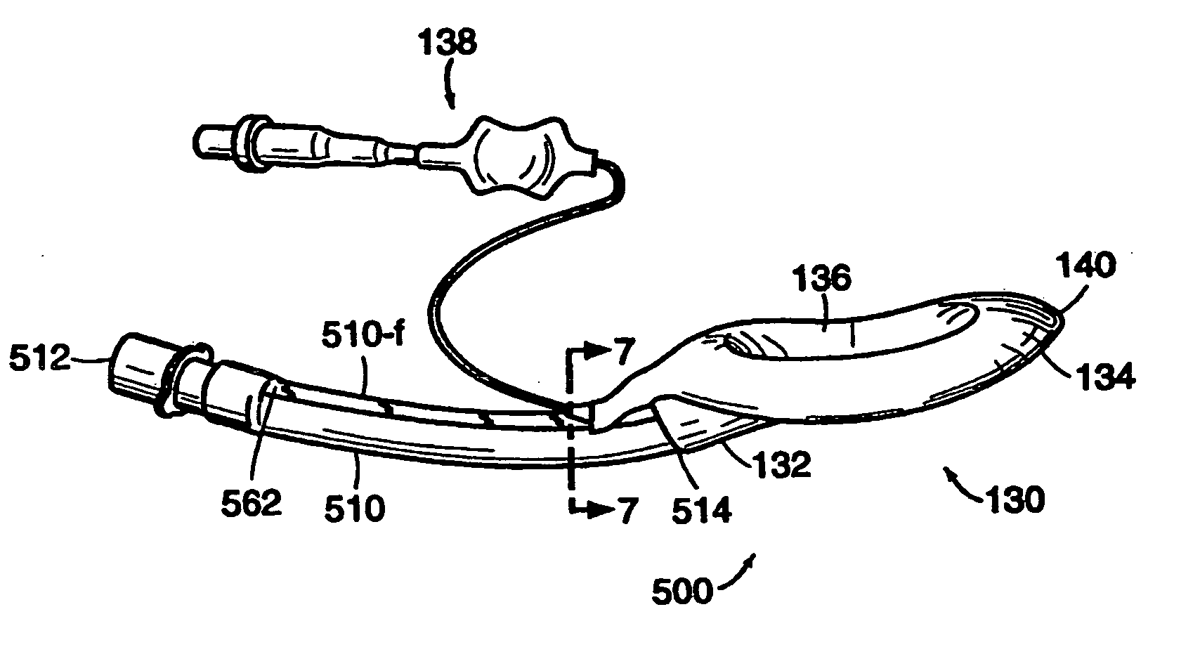 Laryngeal mask airway device with airway tube having flattened outer circumference and elliptical inner airway passage
