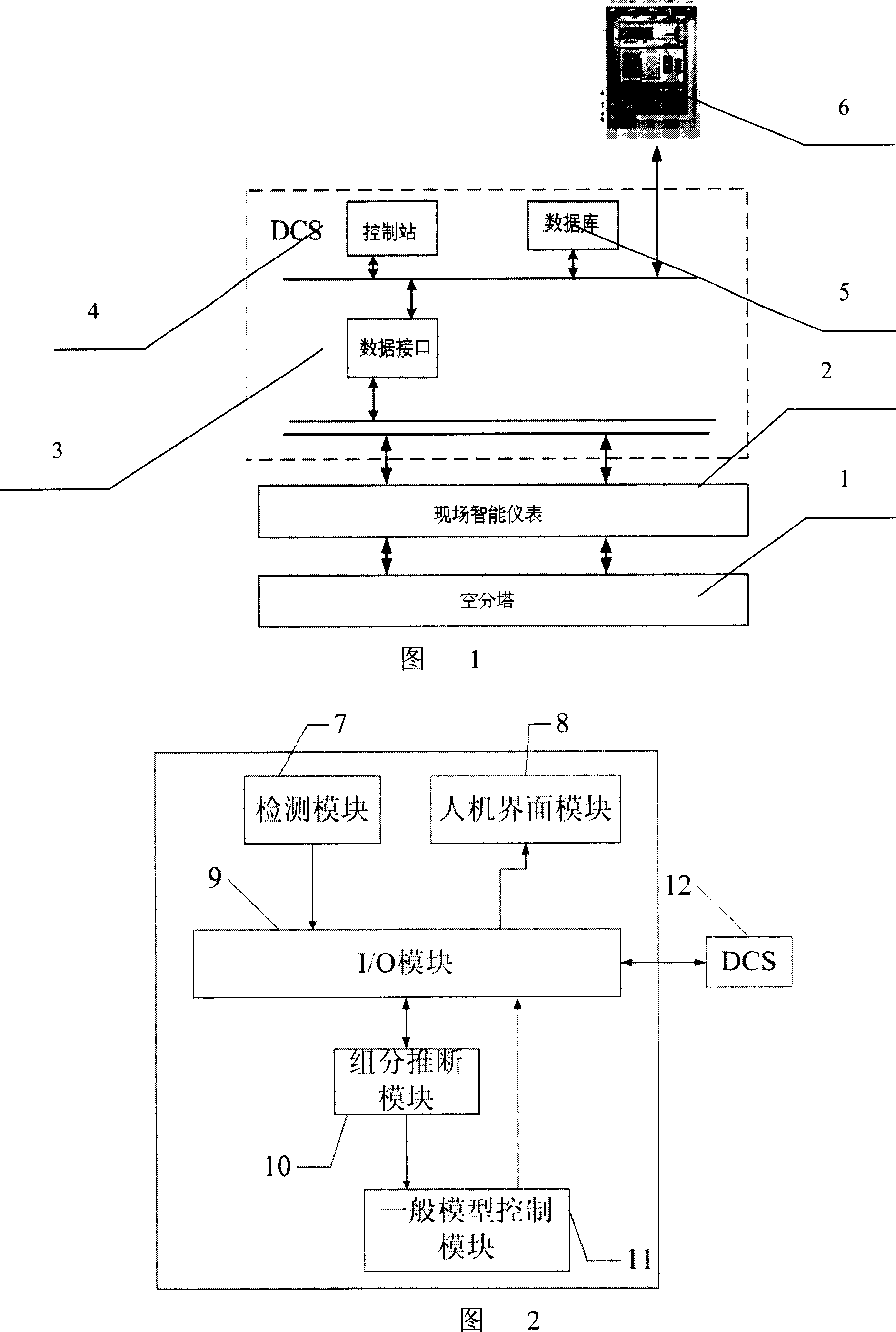 General model connecting system of air separation tower and method thereof