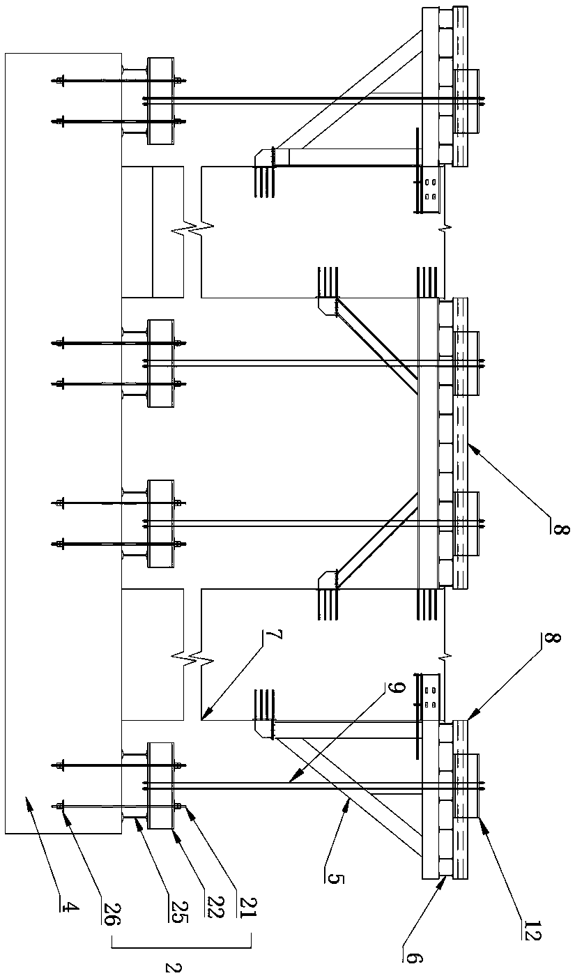 A high bridge pier preloading device with high-altitude combined pressure and a construction method thereof