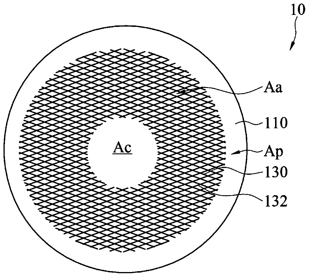 Contact lens without central moire pattern, method for analyzing changes in moiré pattern thereof, and monitoring system for changes in intraocular pressure