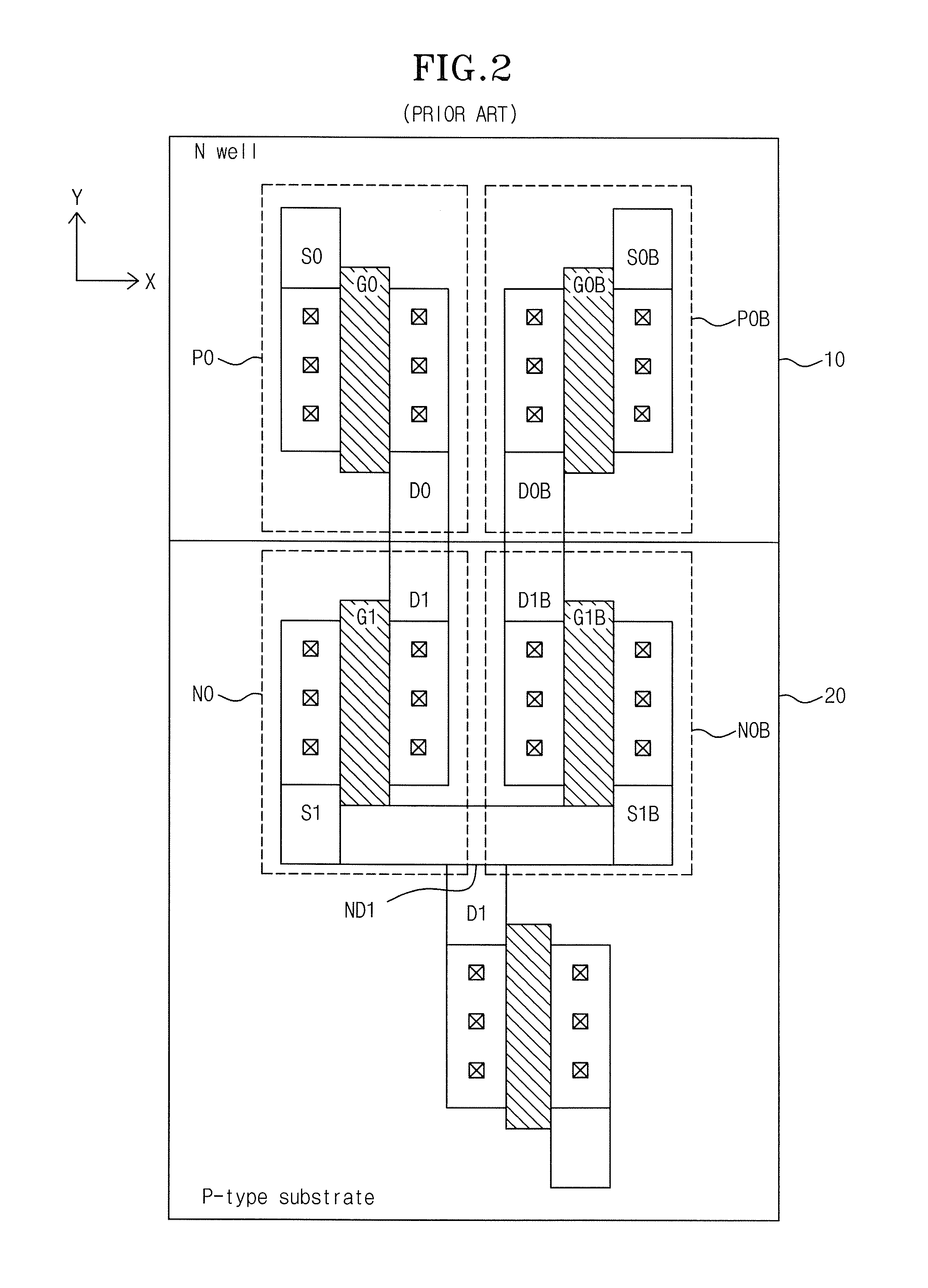 Current mirror semiconductor device and a layout method of the same