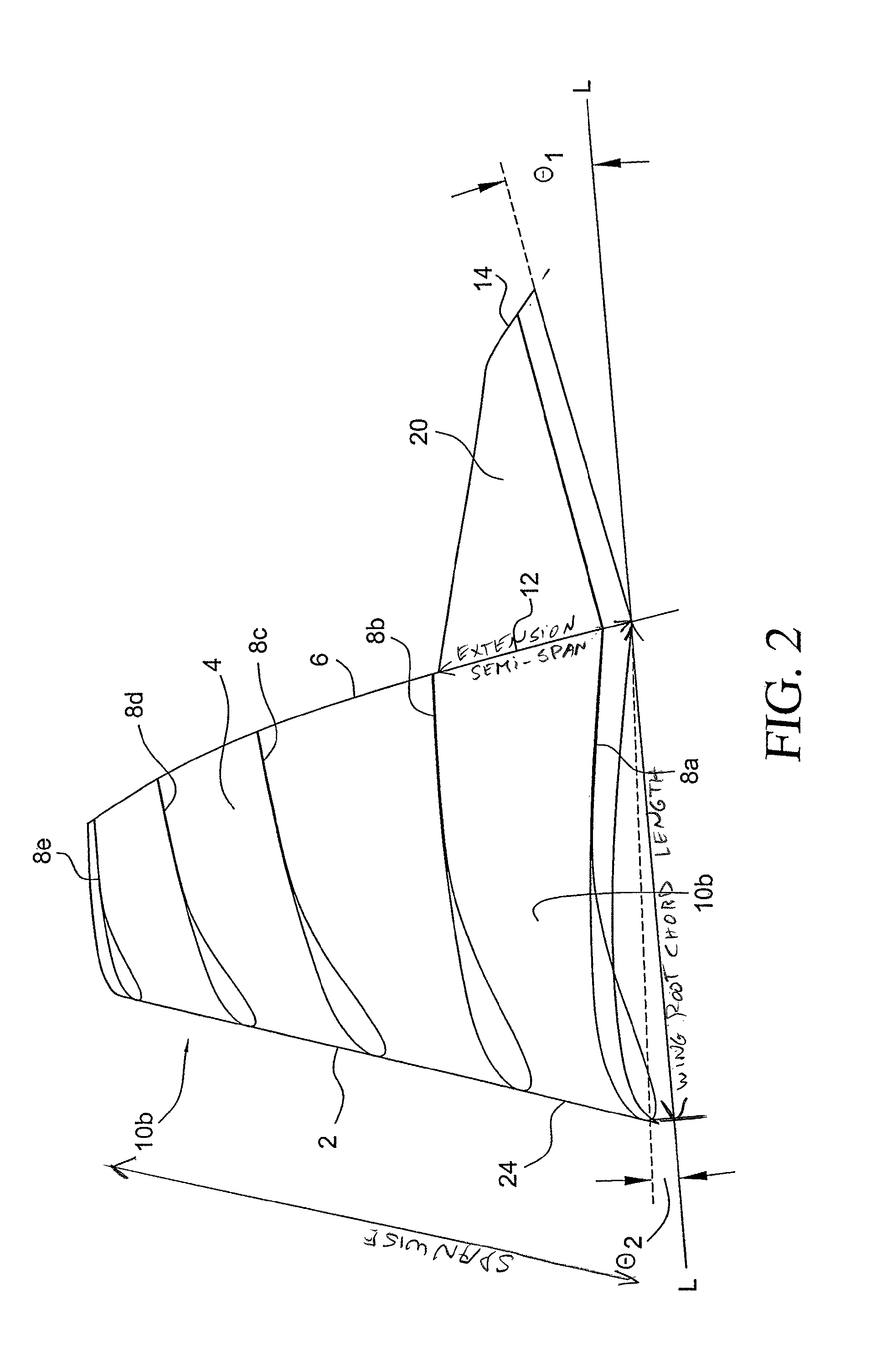 Sail wing with high span efficiency and controlled pitching moment