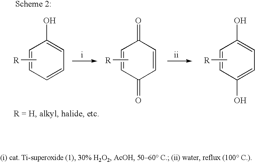 Process for conversion of phenol to hydroquinone and quinones