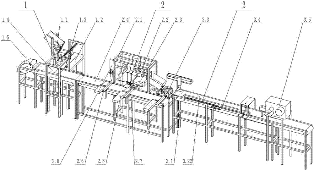 An automatic packaging production line for stockings