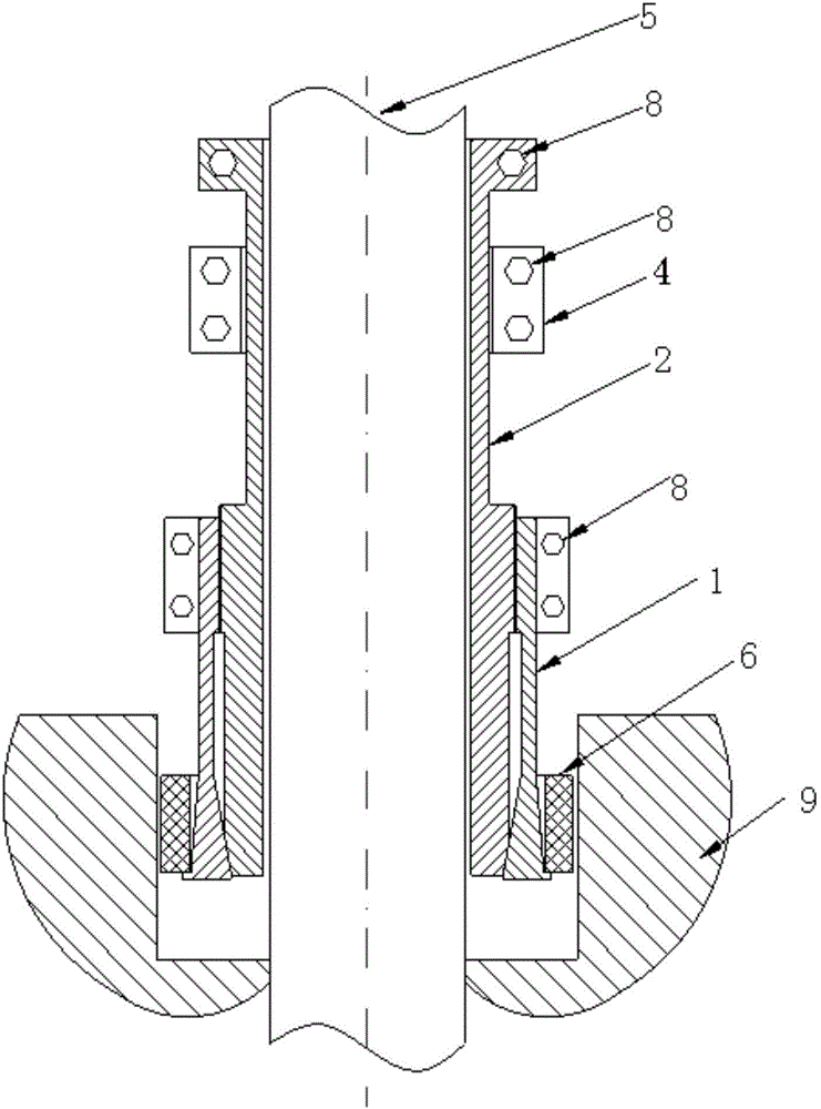 Taking-out device for outer ring of externally-braced valve stem packing leakage extraction ring and installation method thereof