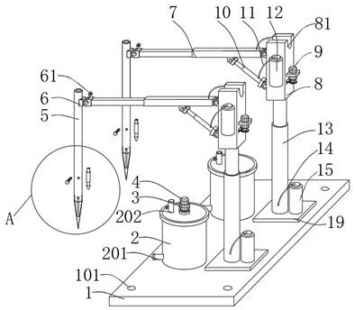 Road flower fertilizing device for greening construction project construction