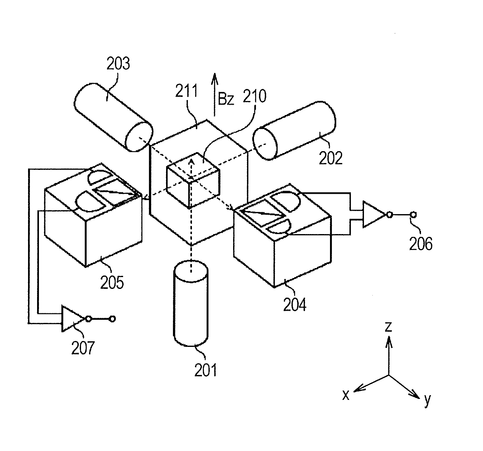 Optically pumped magnetometer and magnetic sensing method