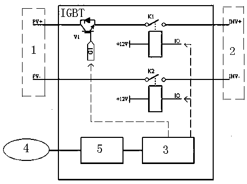 Photovoltaic module quick turn-off protection device with low cost and high reliability