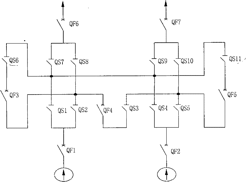 High-voltage switch transfer current device