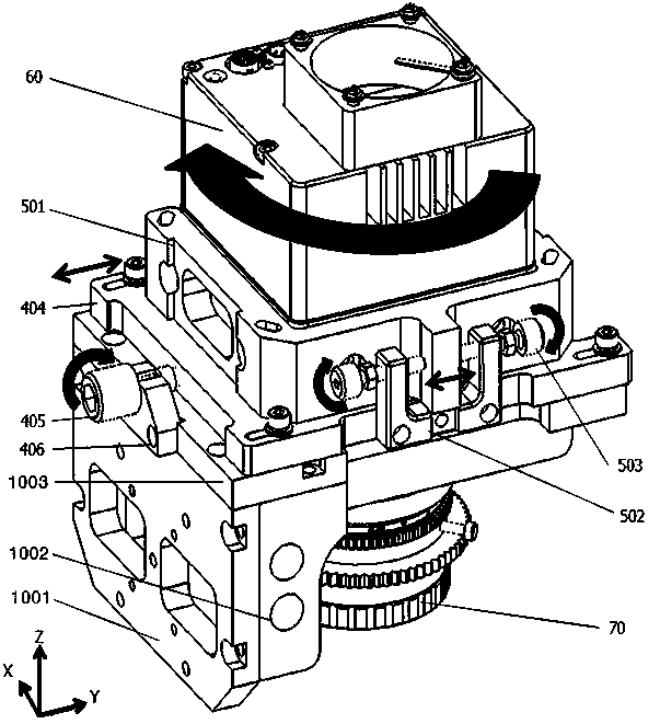 Camera mounting device, camera adjustment mechanism and detection equipment