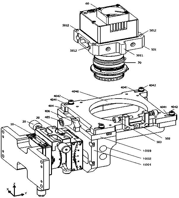 Camera mounting device, camera adjustment mechanism and detection equipment