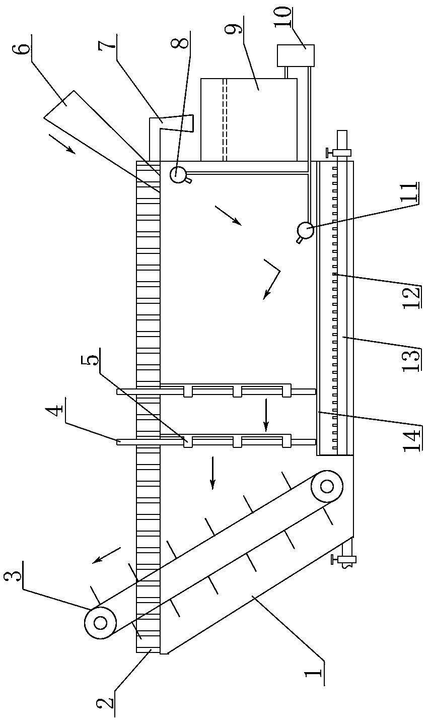 Magnetic, water and gas integrated impurity removal device for fruit processing