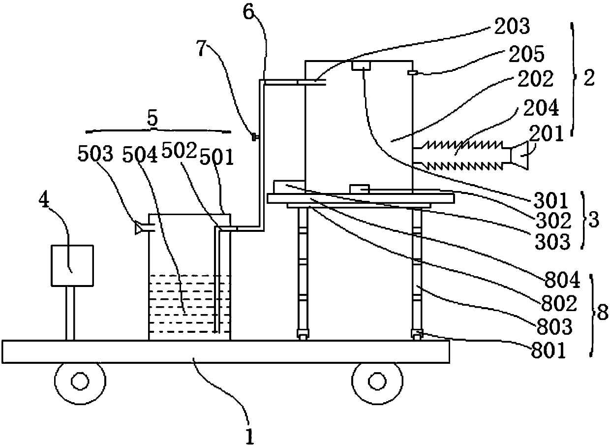 Detecting device for tail gas of motor vehicle