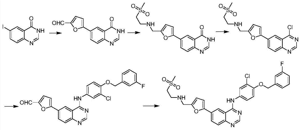 Synthetic method for lapatinib and lapatinib intermediates