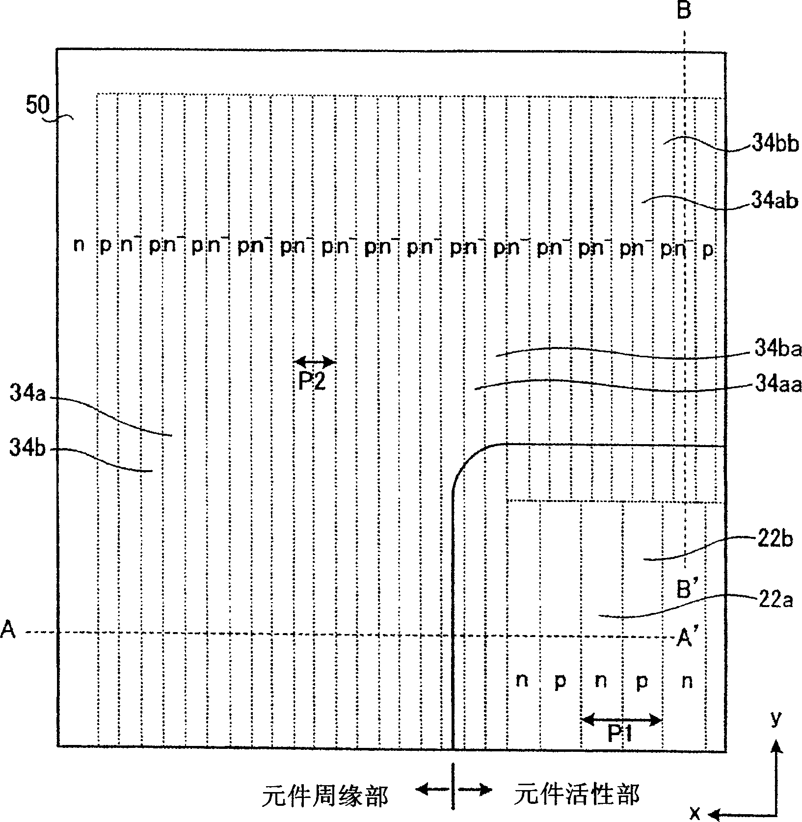 Semiconductor device with improved breakdown voltage and high current capacity