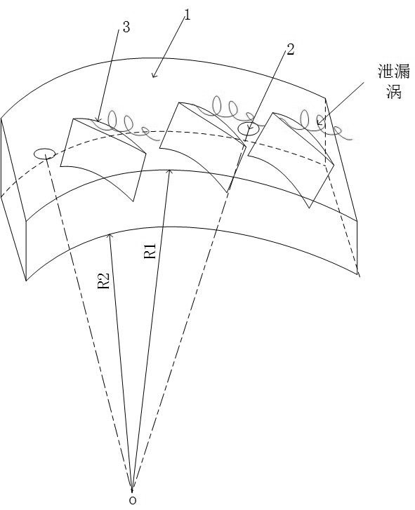 Axial flow compressor casing with large circumferential spacing and small through holes