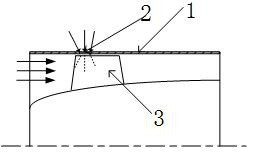 Axial flow compressor casing with large circumferential spacing and small through holes