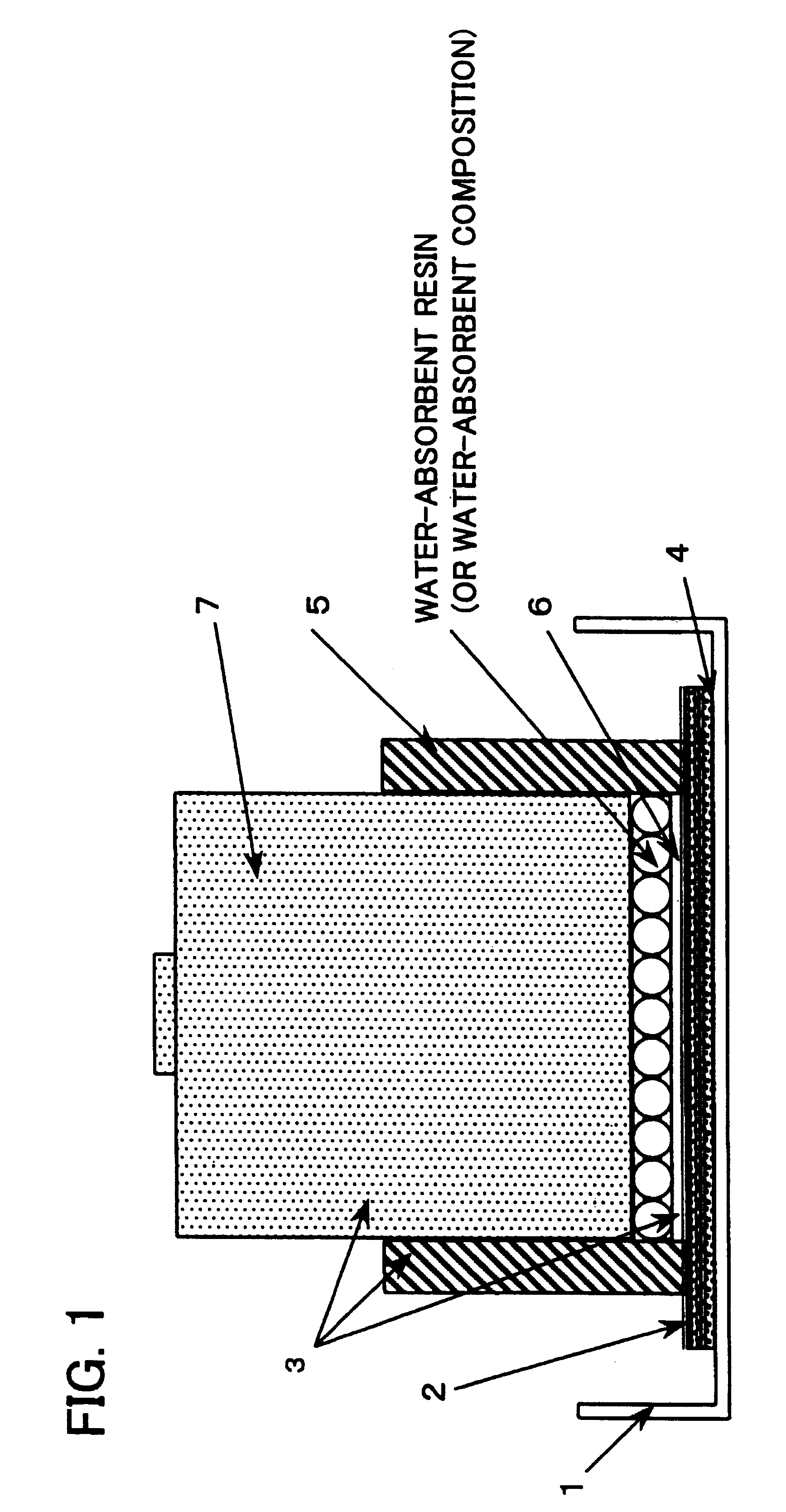 Water-absorbent composition, process for production thereof, absorbent and absorbing product